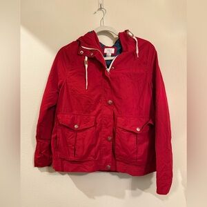 Forever 21 Hooded Utility Jacket Women’s Small Red Anorak Coat
